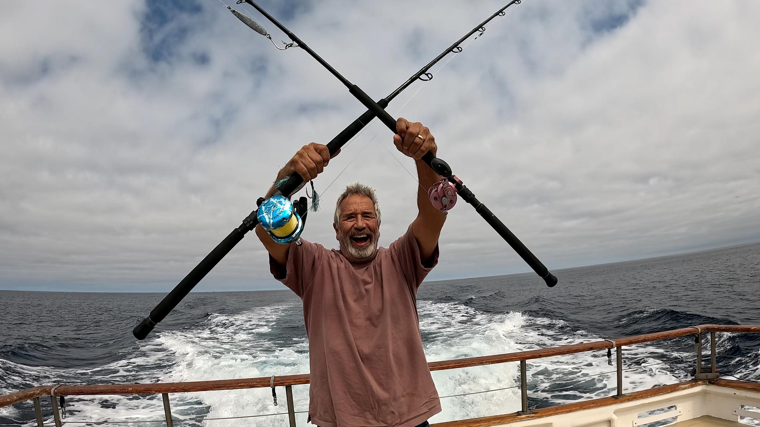 Cousin Jim with fishing rods